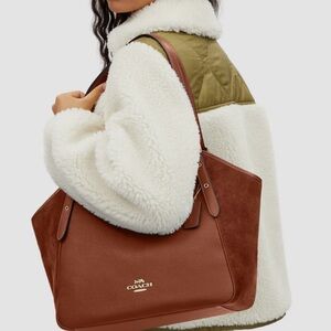 Coach Leather Hobo Shoulder Bag in Rich Brown